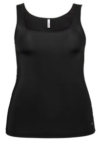 Große Größen Tanktop in extralanger Form, aus Microfaser Gr. 56 schwarz von sheego für Damen