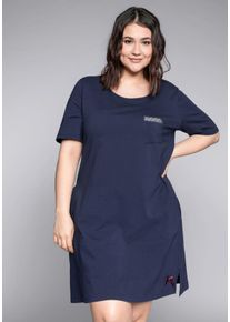 Große Größen Nachthemd mit 1/2-Arm und rundem Ausschnitt Gr. 48/50 blau von sheego für Damen