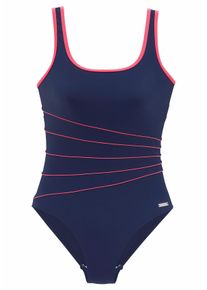 Lascana Große Größen Badeanzug Gr. 42 blau/rot für Damen