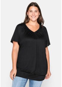 Große Größen T-Shirt mit Flügelärmeln, aus Viskosejersey Gr. 40/42 schwarz von sheego für Damen