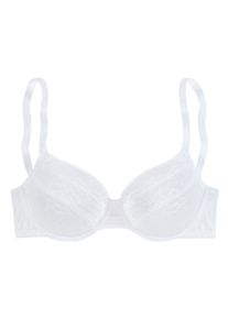 Lascana Große Größen Bügel-BH Gr. 80B weiß geblümt für Damen