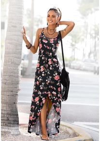 Lascana Maxikleid mehrfarbig Gr. 34 für Damen. Rundhals und Allover-Druck. Figurumspielend