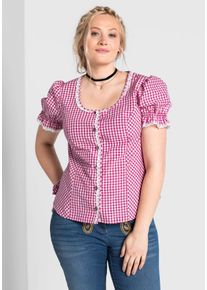 Große Größen Trachtenbluse mit typischem Trachtenkaro Gr. 54 pink kariert von sheego für Damen