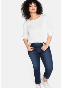 Große Größen Jeggings mit Gummibund und Gürtelschlaufen Gr. 96 blau von sheego für Damen