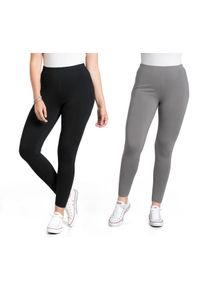 Große Größen Doppelpack BASIC Leggings mit Schlupfbund Gr. 46 schwarz von sheego für Damen