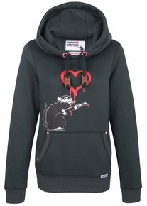 HOMEBASE, Damen Sweatshirt, Tanne / Hellrot / Wei&szlig;