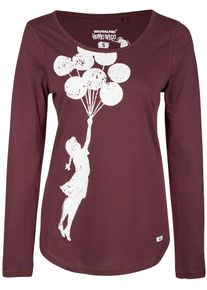 HOMEBASE, Damen 'Brandalised by HOMEBASE' Longsleeve, Rot / Bordeaux