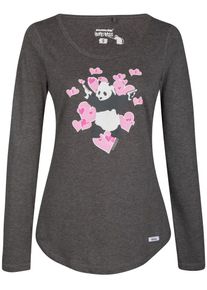 HOMEBASE, Damen 'Brandalised by HOMEBASE' Longsleeve, Grau / Dunkelgrau / Graumeliert