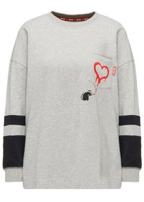 HOMEBASE, Damen Pullover, Grau / Schwarz