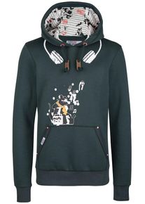 HOMEBASE, Damen Sweatshirt, Grasgr&uuml;n / Wei&szlig;
