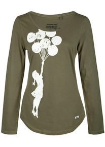 HOMEBASE, Damen 'Brandalised by HOMEBASE' Longsleeve, Grün / Oliv