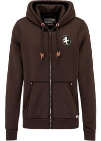 HOMEBASE, Herren Sweatjacke, Braun / Schwarz / Wei&szlig;