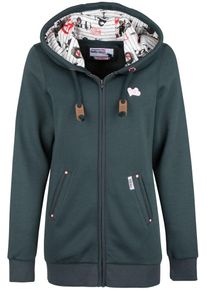 HOMEBASE, Damen Sweatjacke, Petrol / Rosa / Schwarz / Wei&szlig;