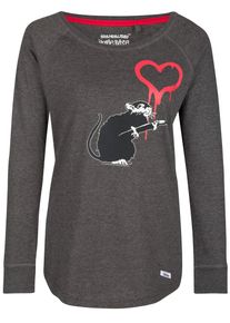 HOMEBASE, Damen 'Brandalised by HOMEBASE' Longsleeve, Grau / Dunkelgrau / Graumeliert