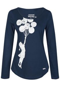 HOMEBASE, Damen 'Brandalised by HOMEBASE' Longsleeve, Blau / Marine / Dunkelblau