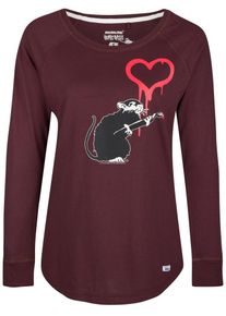 HOMEBASE, Damen 'Brandalised by HOMEBASE' Longsleeve, Rot / Bordeaux