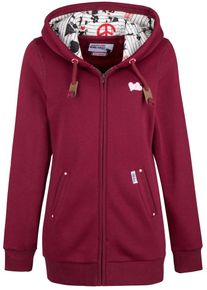 HOMEBASE, Damen Sweatjacke, Rosa / Rot / Schwarz / Wei&szlig;