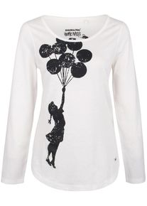 HOMEBASE, Damen Longsleeve, Schwarz / Weiß