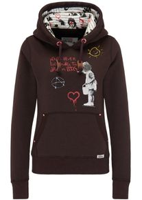 HOMEBASE, Damen Hoodie, Braun / Mischfarben