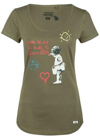 HOMEBASE, Damen 'Brandalised by HOMEBASE' T-Shirt, Grün / Oliv