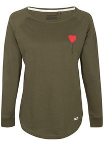 HOMEBASE, Damen 'Brandalised by HOMEBASE' Longsleeve, Grün / Oliv