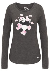 HOMEBASE, Damen Longsleeve, Graumeliert / Rosa / Schwarz / Weiß