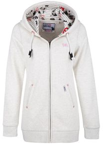 HOMEBASE, Damen 'Brandalised' Sweatjacke, Rosa / Wei&szlig;meliert