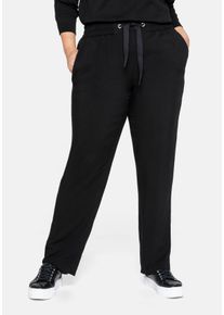 Große Größen Schmale Joggpants mit Schlupfbund und Eingrifftaschen Gr. 40 schwarz von sheego für Damen