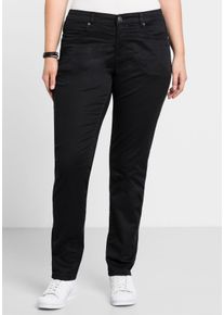 Große Größen Schmale Stretchhose aus Baumwoll-Twill Gr. 22 schwarz von sheego für Damen