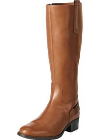 Große Größen Weitschaftstiefel aus Leder mit Zierschnalle Gr. 39 braun von sheego für Damen