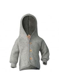 Woll- & Merinojacke Engel Kinder Kapuzenjacke mit Holzkn&ouml;pfen Kinder (Gr 110/116 |grau)