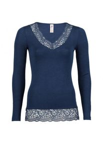 Engel Shirt L/S mit Spitze Seidenunterwäsche Damen (Gr 34/36 |blau)