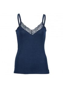 Engel Top mit Spitze Seidenunterw&auml;sche Damen (Gr 34/36 |blau)