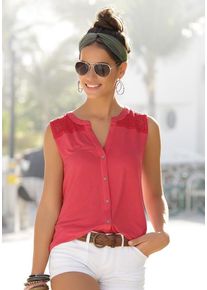 s.Oliver Strandtop orange Gr. 40/42 für Damen. V-Ausschnitt und Spitze. Figurumspielend