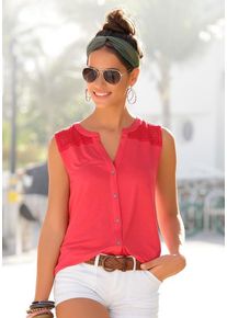 s.Oliver Strandtop orange Gr. 32/34 für Damen. V-Ausschnitt und Spitze. Figurumspielend