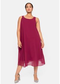 Große Größen Cocktailkleid aus Chiffon, in A-Linie Gr. 52 rot von sheego für Damen
