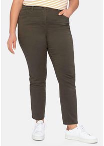 Große Größen Schmale Stretchhose in Twill-Qualität Gr. 52 grün von sheego für Damen