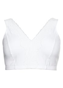 Große Größen BH ohne Bügel in Bustier-Form, mit Spitzenborte Gr. 120G weiß von sheego für Damen