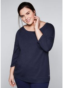 Große Größen Shirt mit 3/4-Ärmeln und Rundhalsausschnitt Gr. 48/50 blau von sheego für Damen