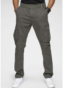 H.I.S. H.I.S Herren Cargohose, grün, casual, Gr. 40, unifarben, Web, Obermaterial: 98% Baumwolle, 2% Elasthan, Hosen