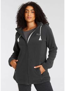 Große Größen Fleecejacke Gr. 56/58 grau für Damen