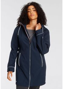 Große Größen Softshellparka Gr. 42 blau für Damen
