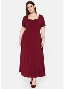 Große Größen Abendkleid mit Schmucksteinen am Ausschnitt Gr. 58 rot von sheego für Damen