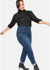 Große Größen Slim Jeans in Curvy-Schnitt ANNE, mit High-Waist-Bund Gr. 42 blau von sheego für Damen