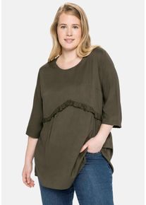 Große Größen Tunika mit dekorativer Rüsche an der Taille Gr. 50 grün von sheego für Damen