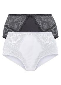 Petite Fleur Große Größen Doppelpack High-Waist-Slips Gr. 44/46 grau/weiß für Damen