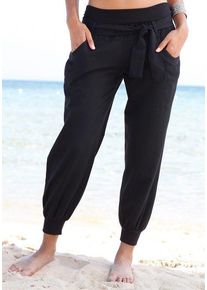 Buffalo Strandhose schwarz Gr. 34 für Damen. Figurumspielend. Nachhaltig.
