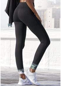Kangaroos Leggings schwarz Gr. 32/34 für Damen. Mit Logoschriftzug, Logostickerei. Figurbetont. Nachhaltig.