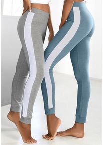 Arizona Leggings blau Gr. 36/38 für Damen. Mit Kontraststreifen. Bequem. Nachhaltig.
