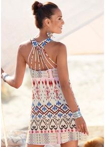 Buffalo Strandkleid mehrfarbig Gr. 34 für Damen. Rundhals und Allover-Druck. Figurumspielend